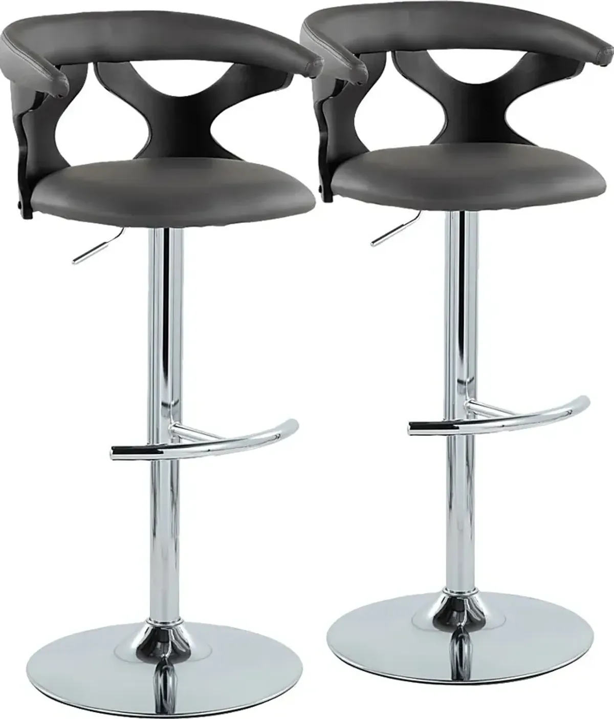 Wyndmoor XIII Black Adjustable Barstool, Set of 2