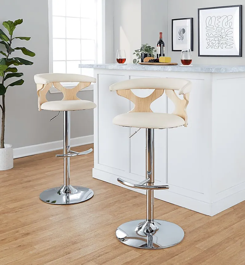 Wyndmoor XIV Cream Adjustable Barstool, Set of 2