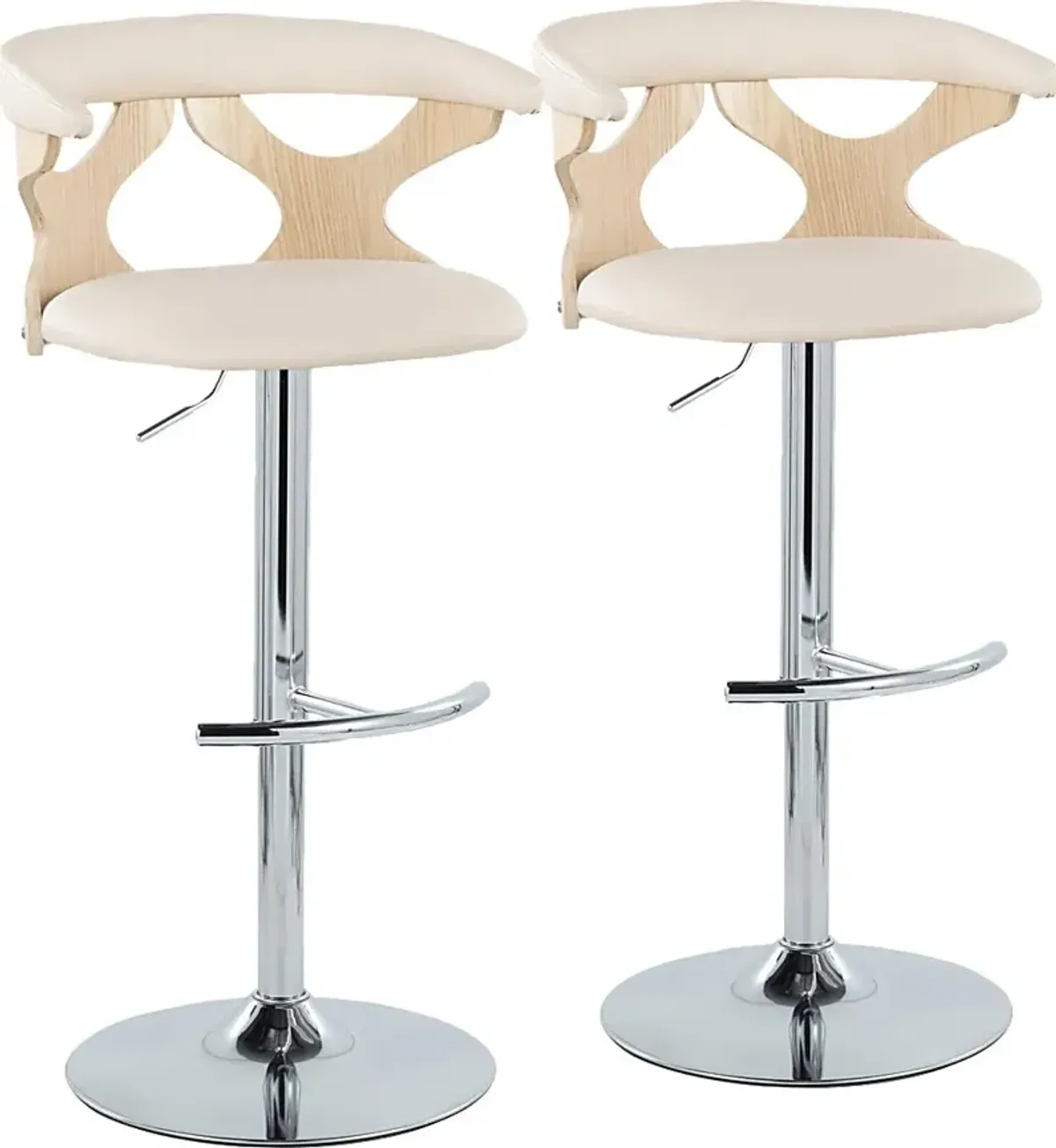 Wyndmoor XIV Cream Adjustable Barstool, Set of 2