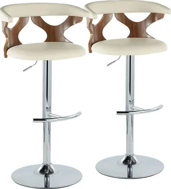 Wyndmoor XV Cream Adjustable Barstool, Set of 2