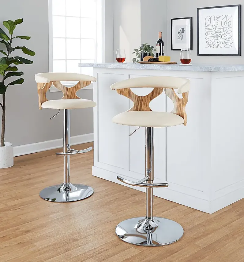 Wyndmoor XVI Cream Adjustable Barstool, Set of 2