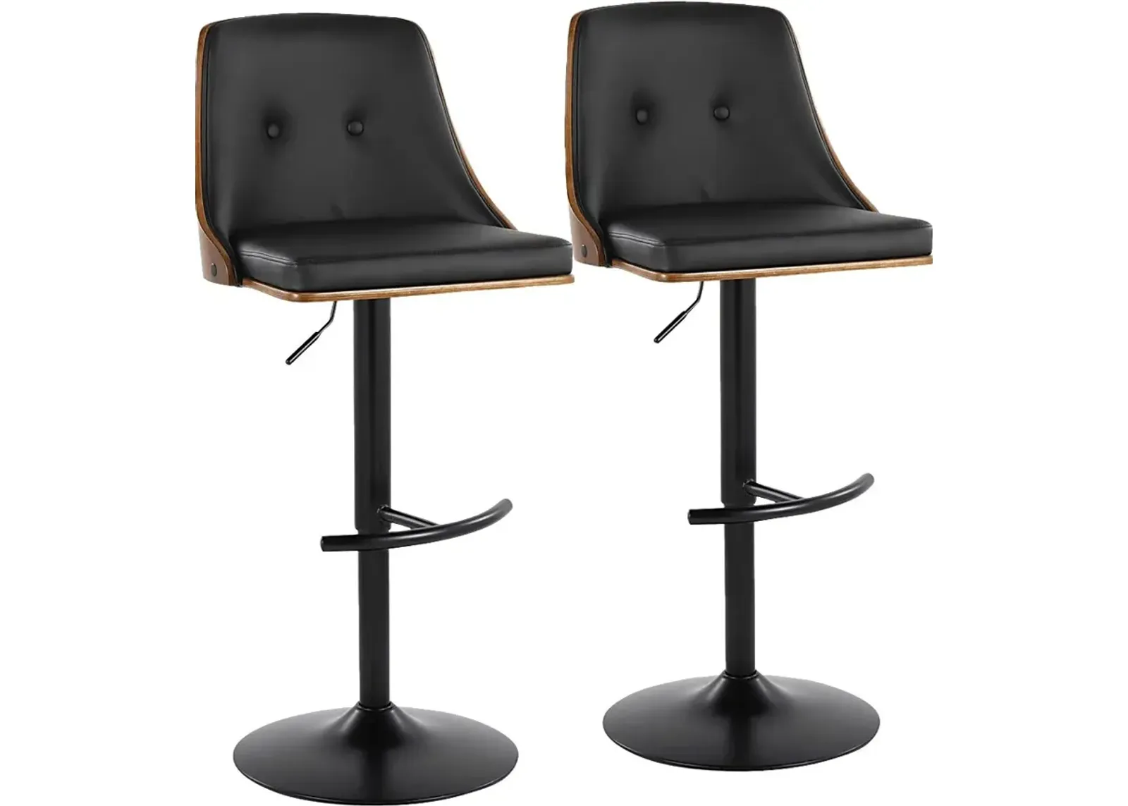 Wyndtop Black Adjustable Barstool, Set of 2