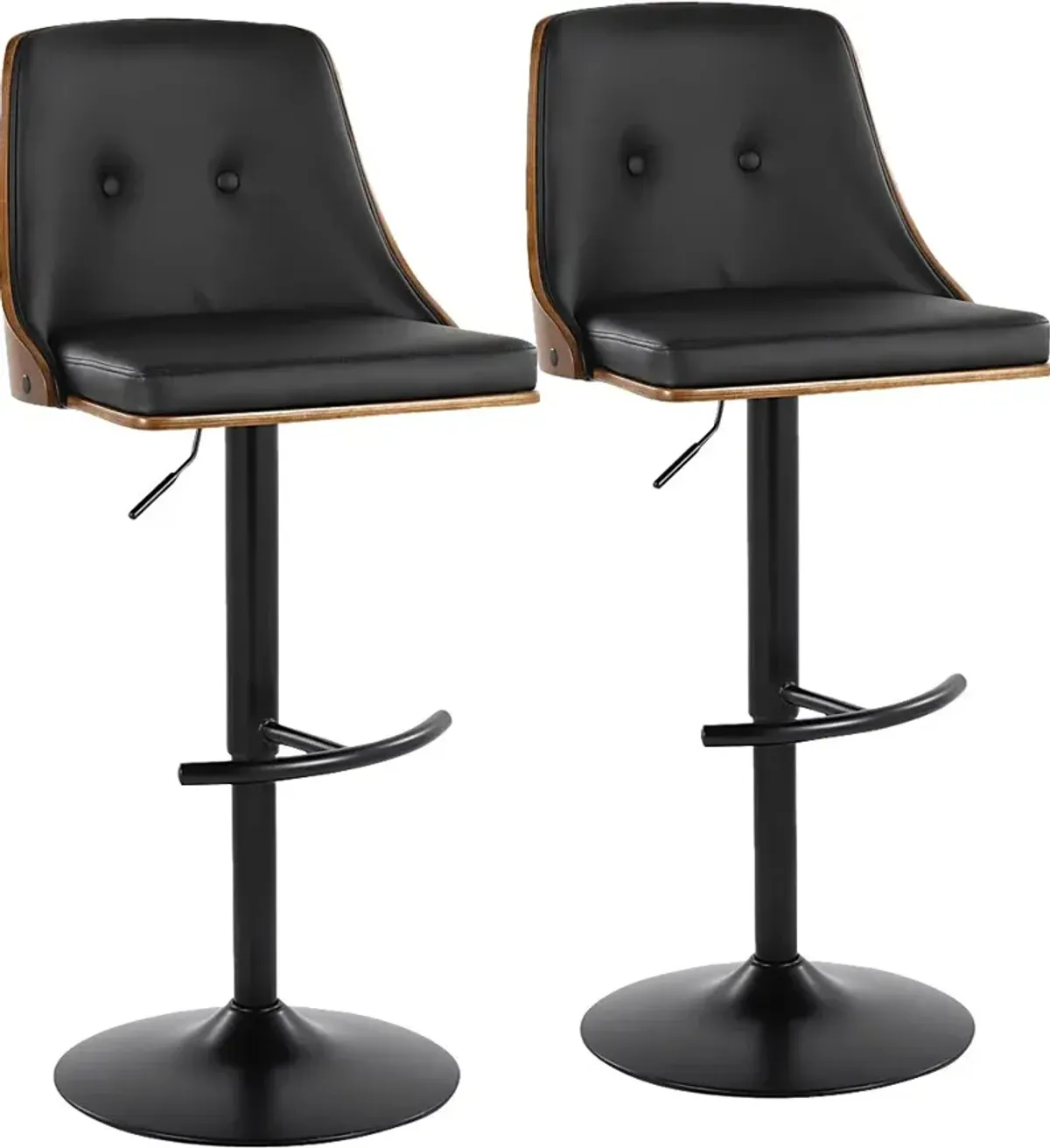 Wyndtop Black Adjustable Barstool, Set of 2