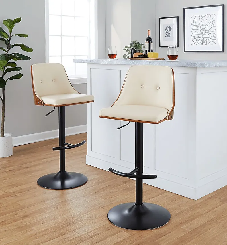 Wyndtop II Cream Adjustable Barstool, Set of 2