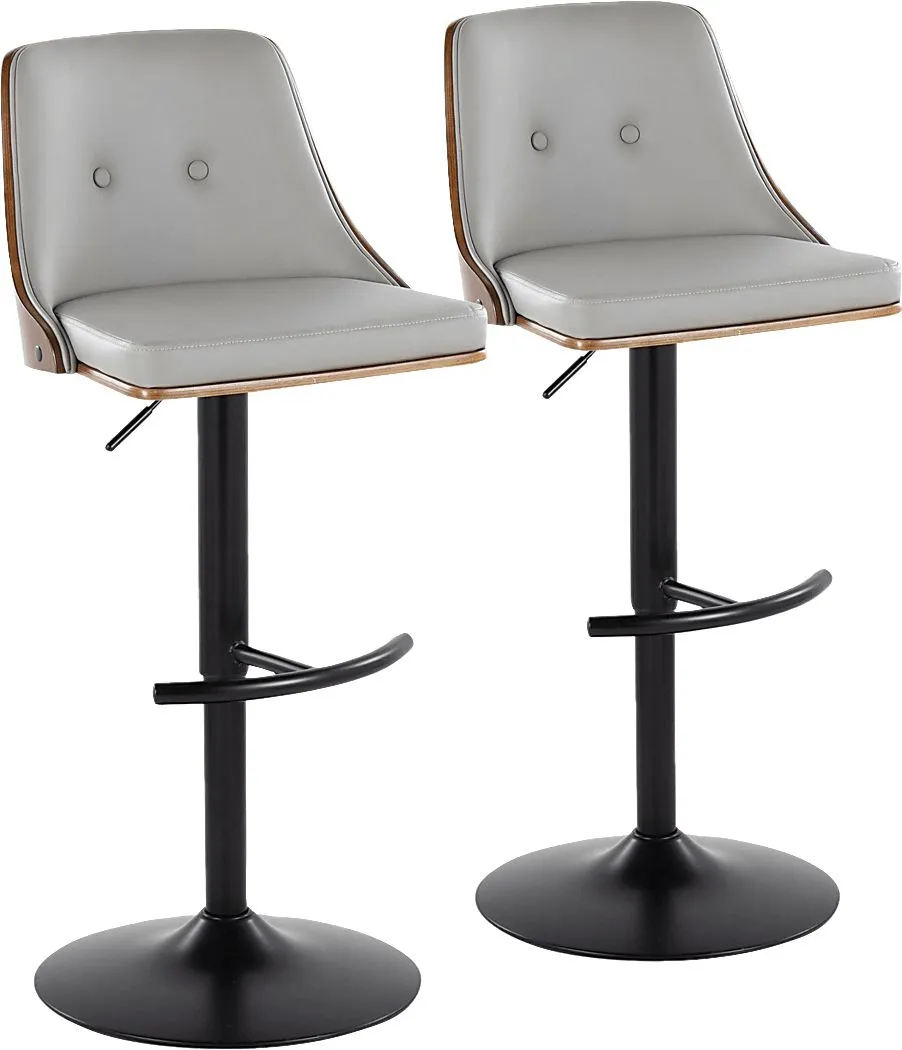 Wyndtop II Light Gray Adjustable Barstool, Set of 2