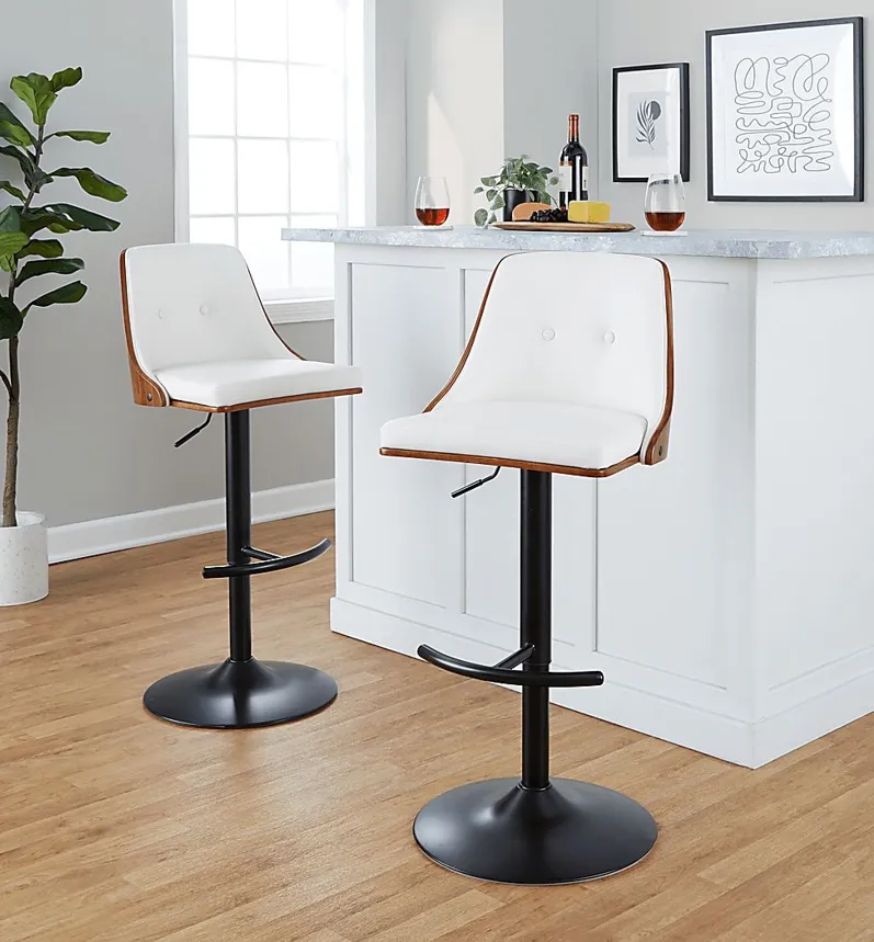 Wyndtop II White Adjustable Barstool, Set of 2