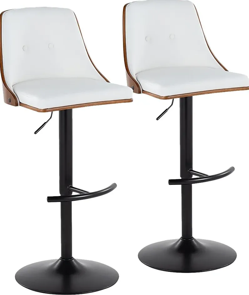 Wyndtop II White Adjustable Barstool, Set of 2