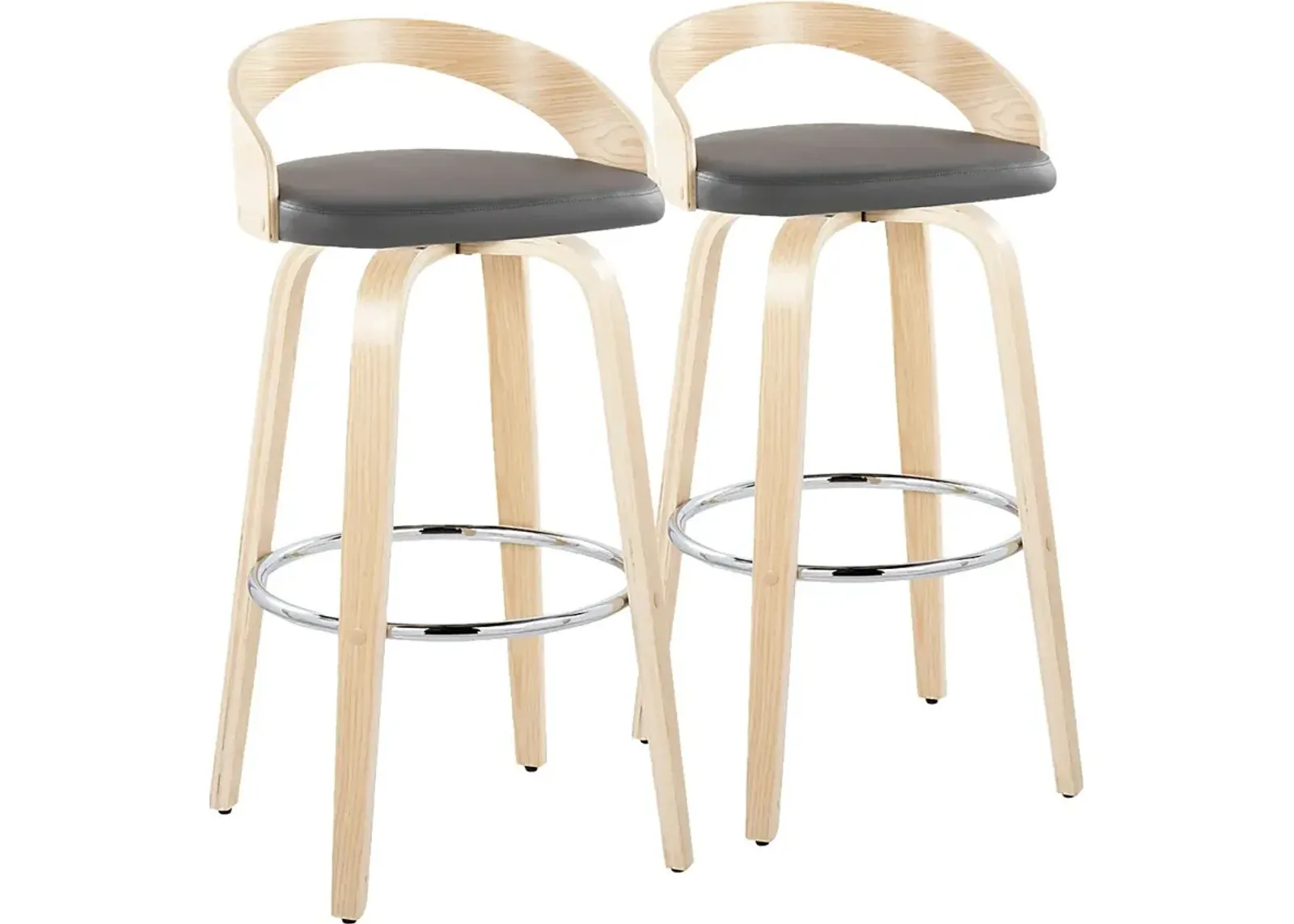 Zykan X Gray Swivel Barstool, Set of 2