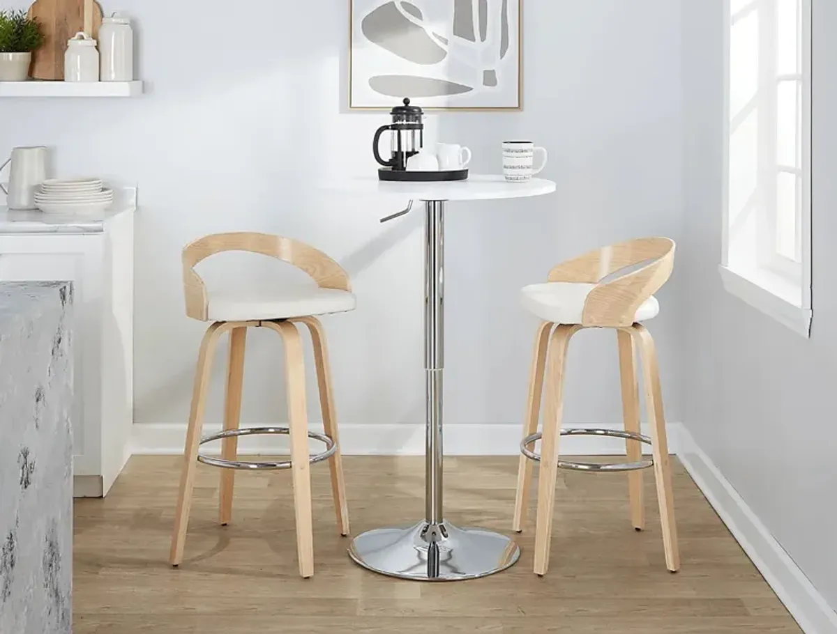 Zykan X White Swivel Barstool, Set of 2