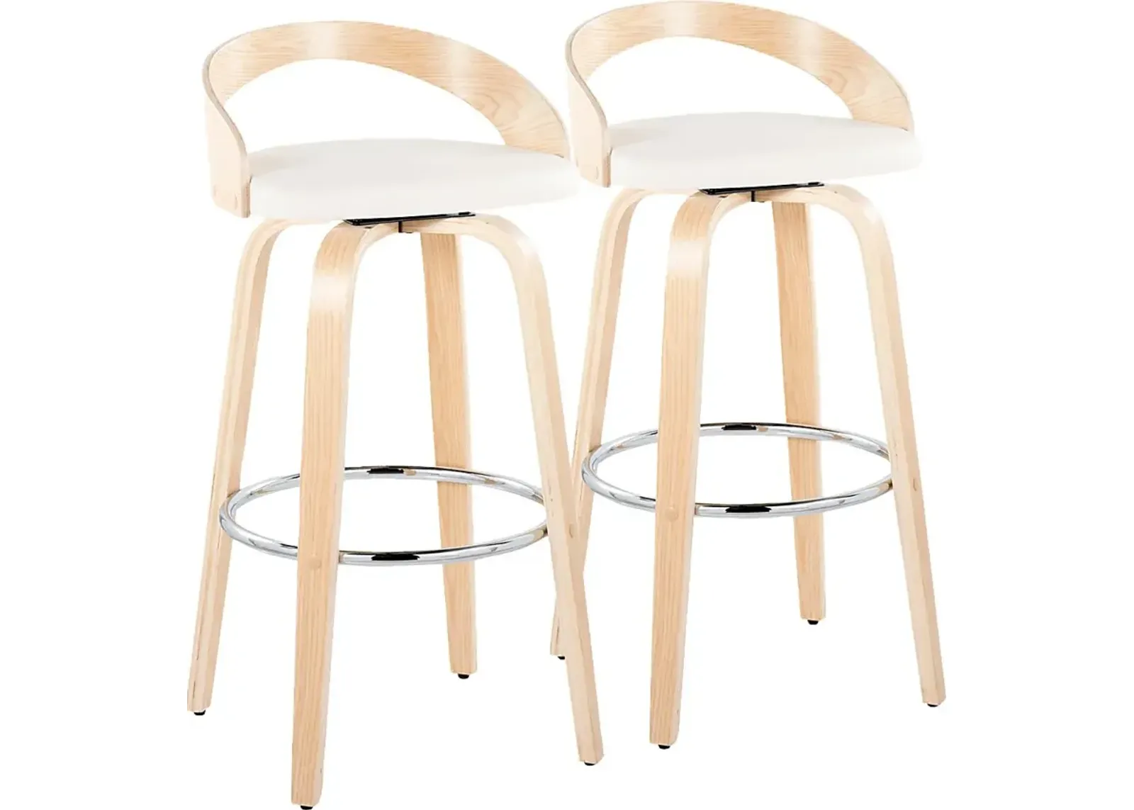 Zykan X White Swivel Barstool, Set of 2