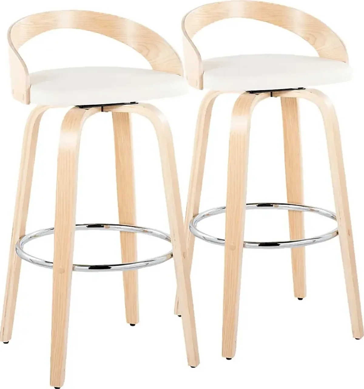 Zykan X White Swivel Barstool, Set of 2