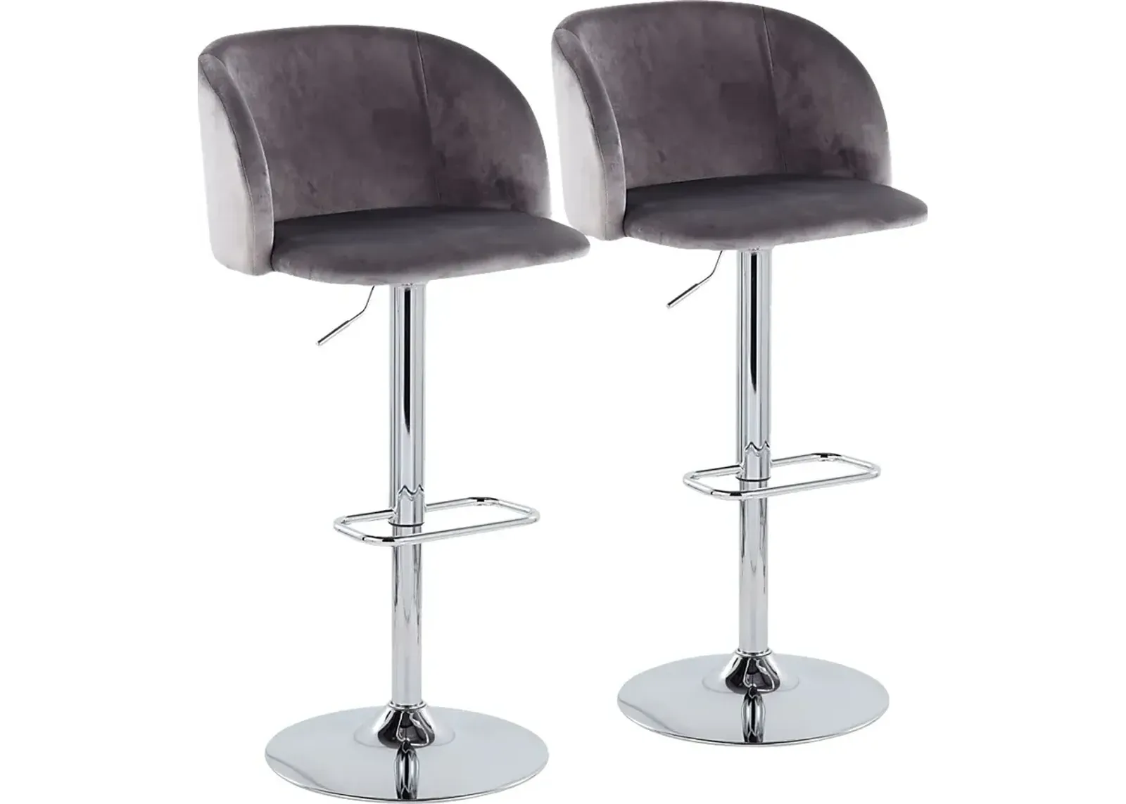 Worthford Gray Adjustable Swivel Barstool, Set of 2