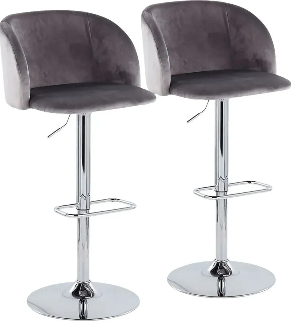 Worthford Gray Adjustable Swivel Barstool, Set of 2