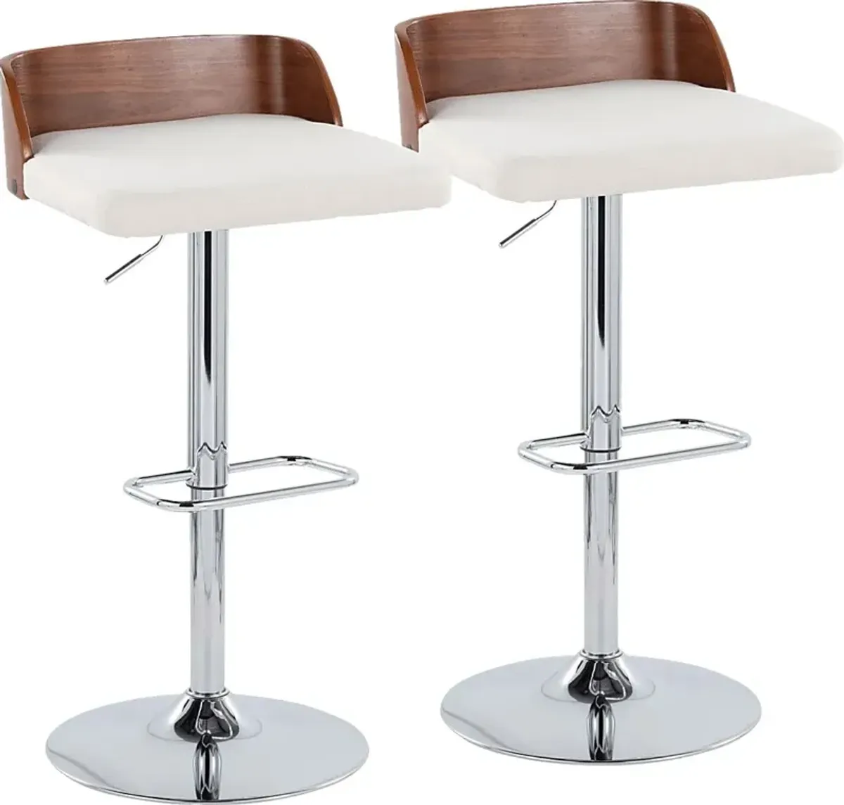 Wetherburn IV Cream Adjustable Swivel Barstool, Set of 2