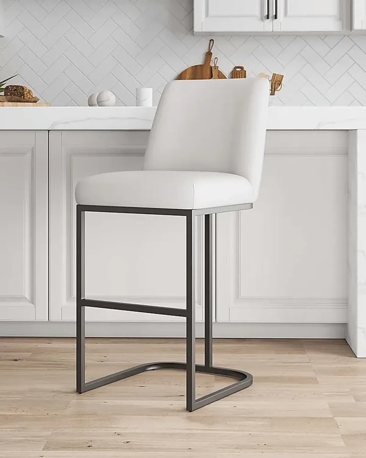 Foxiana White Barstool