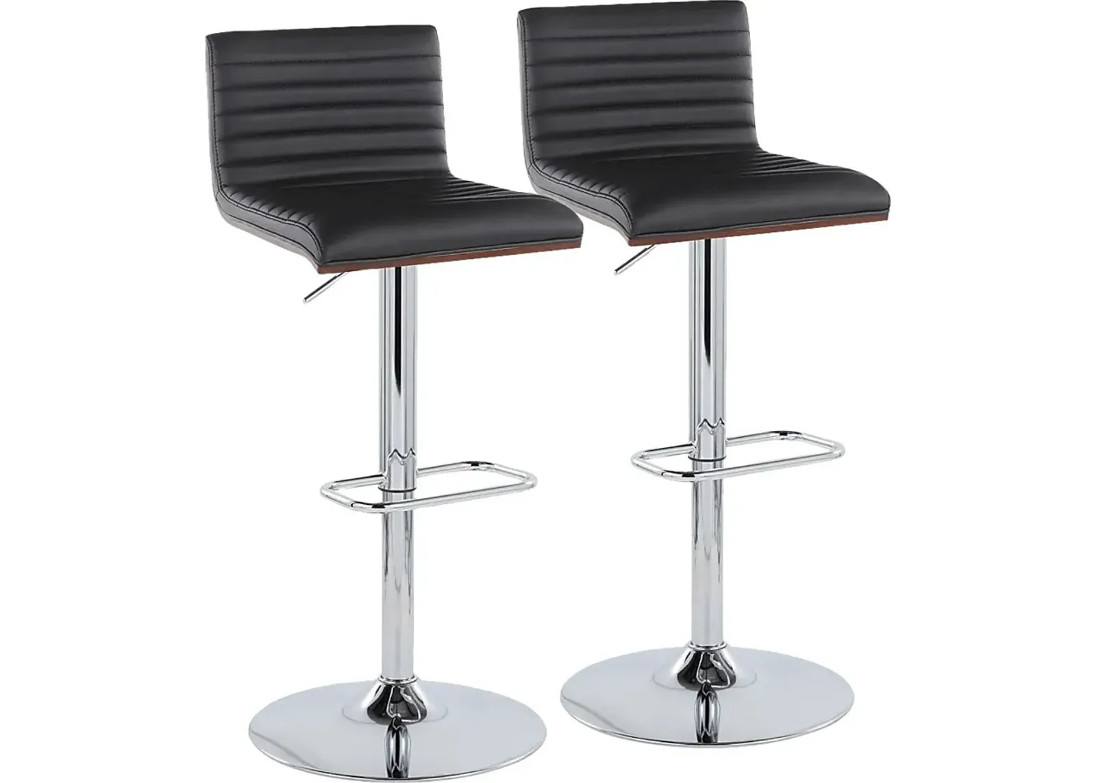 Tatesbrook VIII Black Adjustable Swivel Barstool, Set of 2