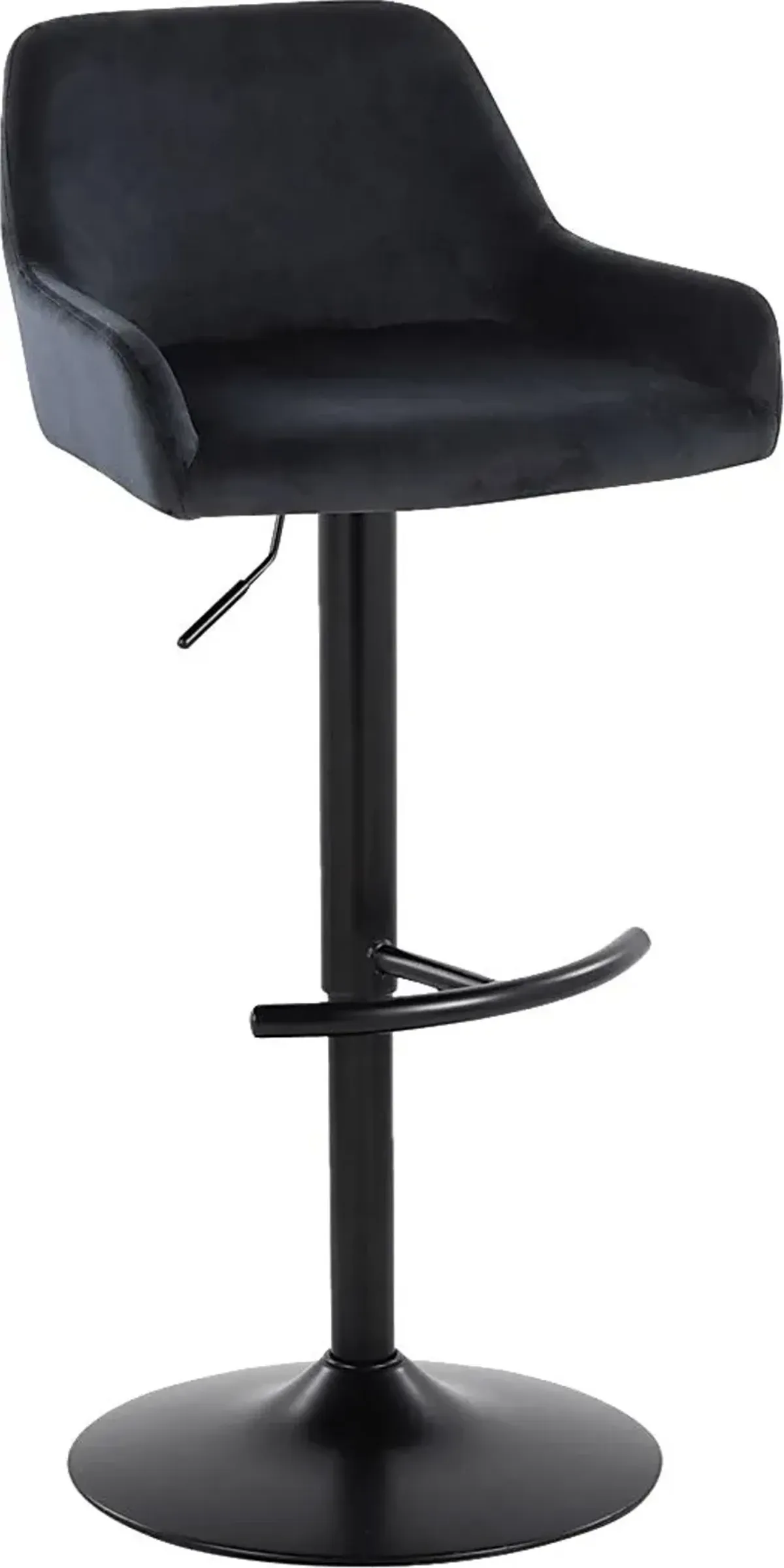 Rimcrest V Black Adjustable Swivel Barstool, Set of 2