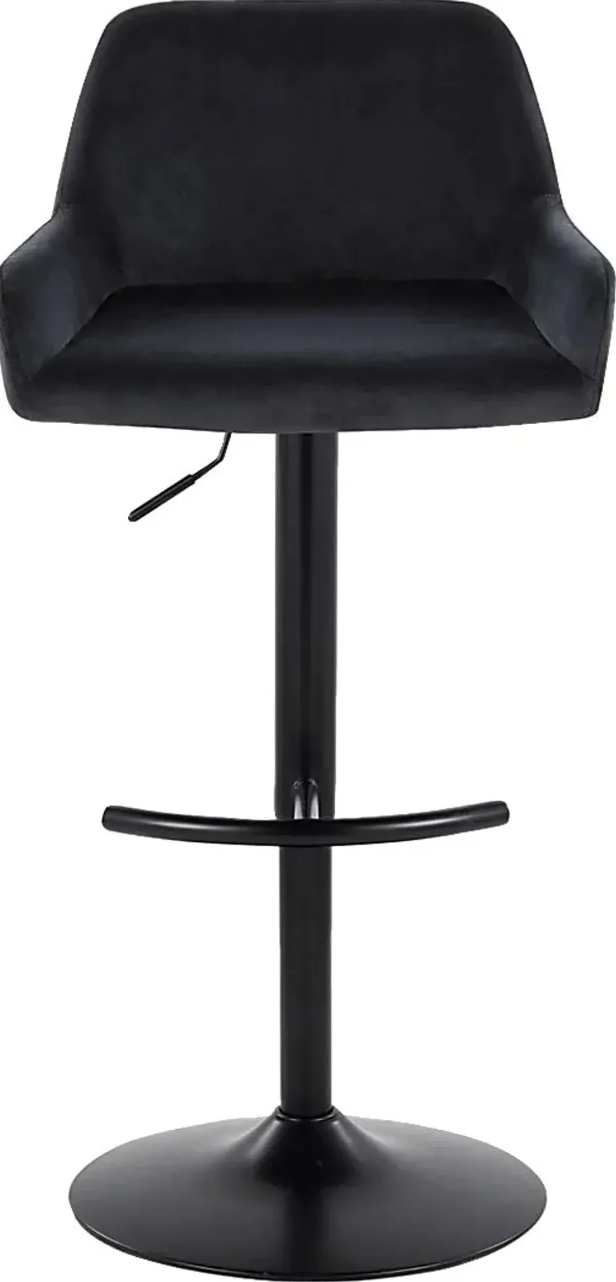 Rimcrest V Black Adjustable Swivel Barstool, Set of 2