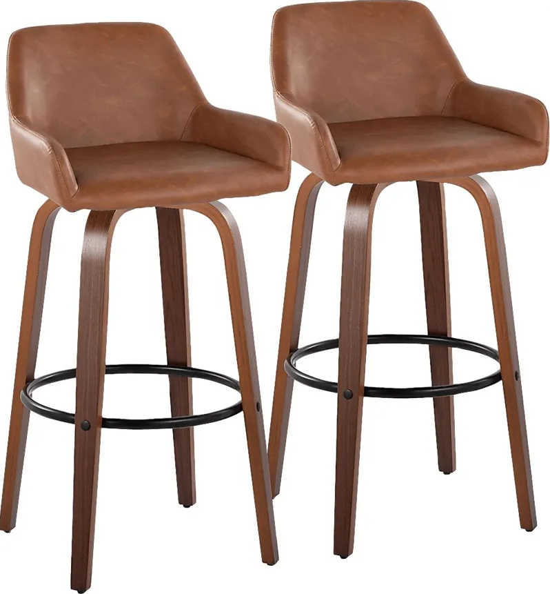 Rimcrest VI Camel Swivel Barstool, Set of 2