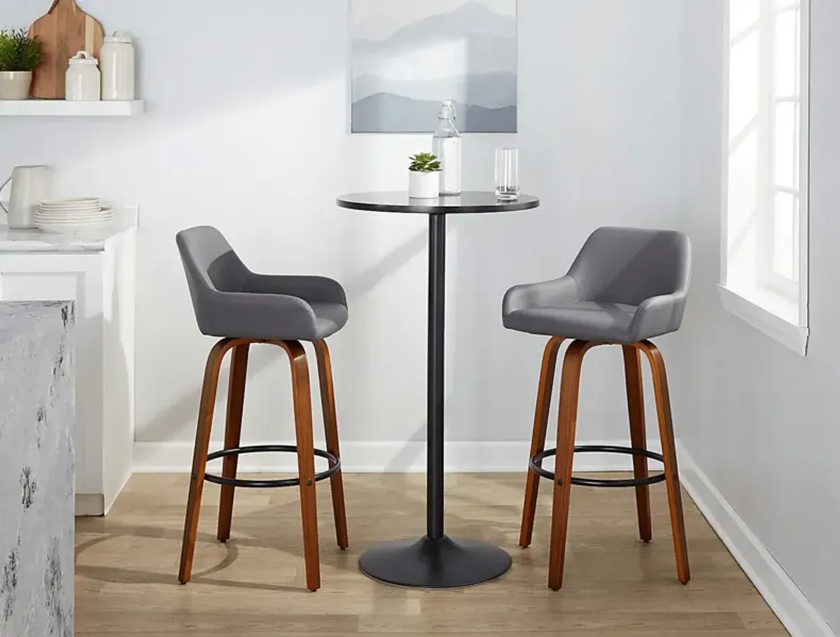 Rimcrest VI Gray Swivel Barstool, Set of 2