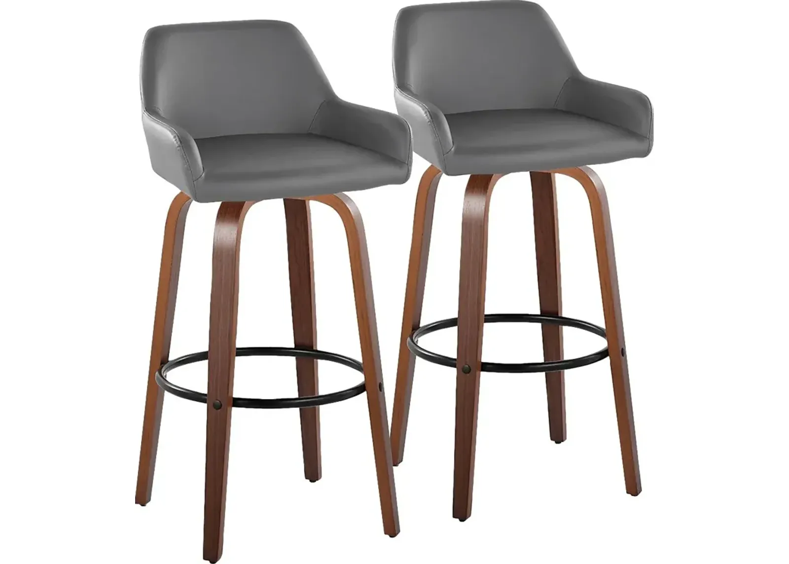 Rimcrest VI Gray Swivel Barstool, Set of 2