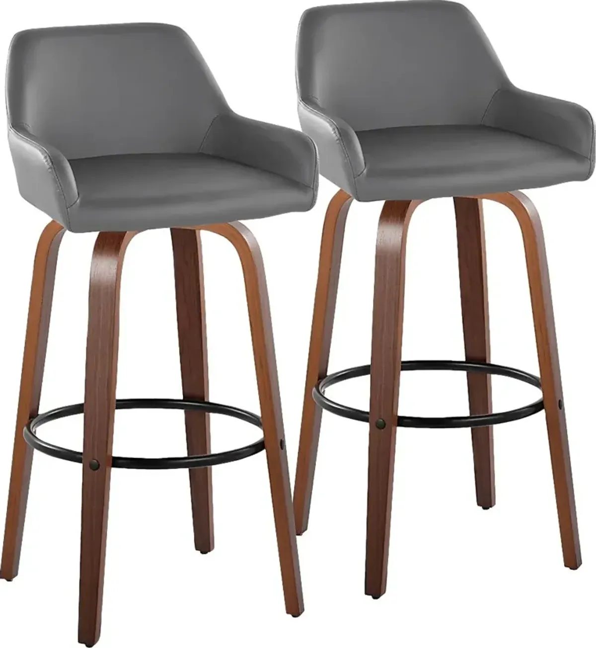 Rimcrest VI Gray Swivel Barstool, Set of 2