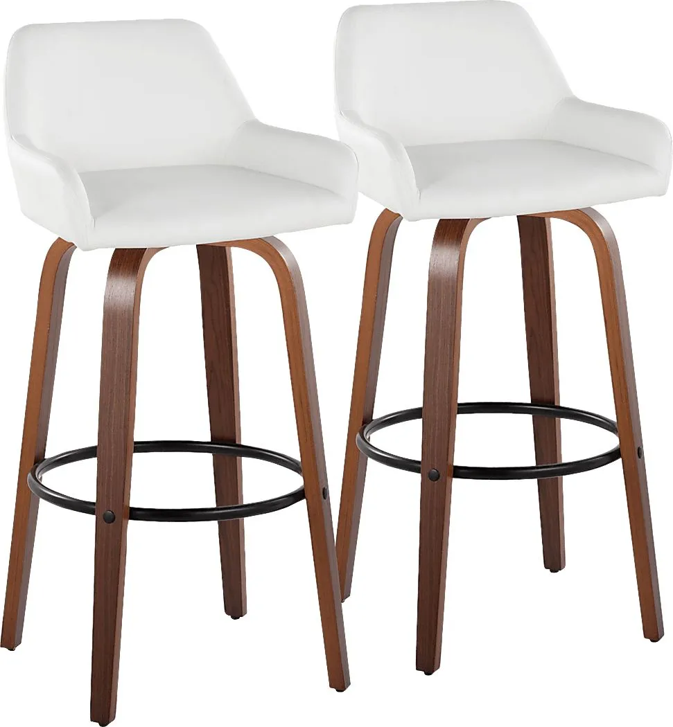 Rimcrest VI White Swivel Barstool, Set of 2