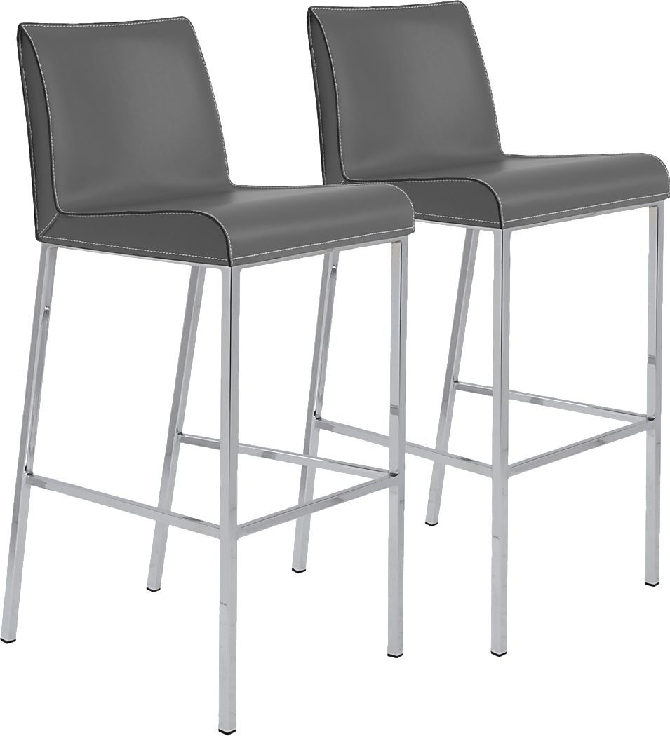 Embdy Gray Barstool, Set of 2