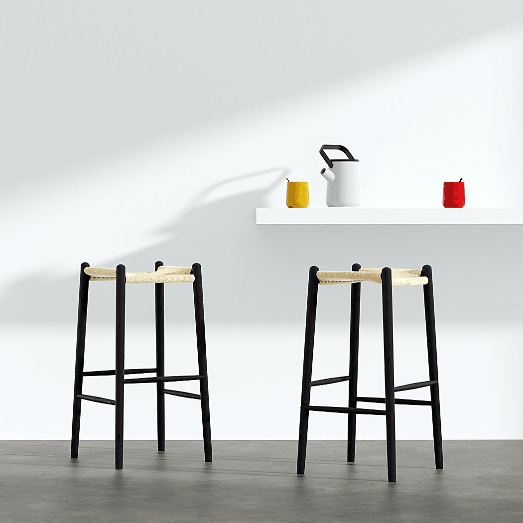 Dunton Black and Natural Barstool