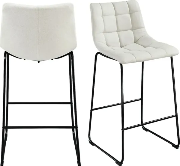 Gnome White Barstool, Set of 2