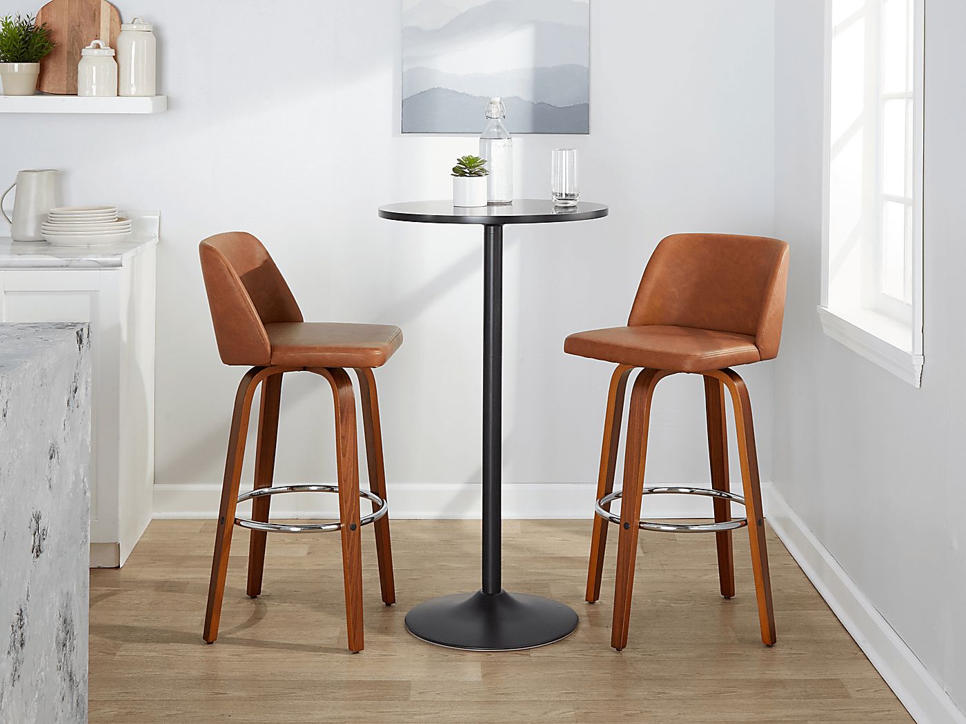 Wymering X Camel Swivel Barstool, Set of 2