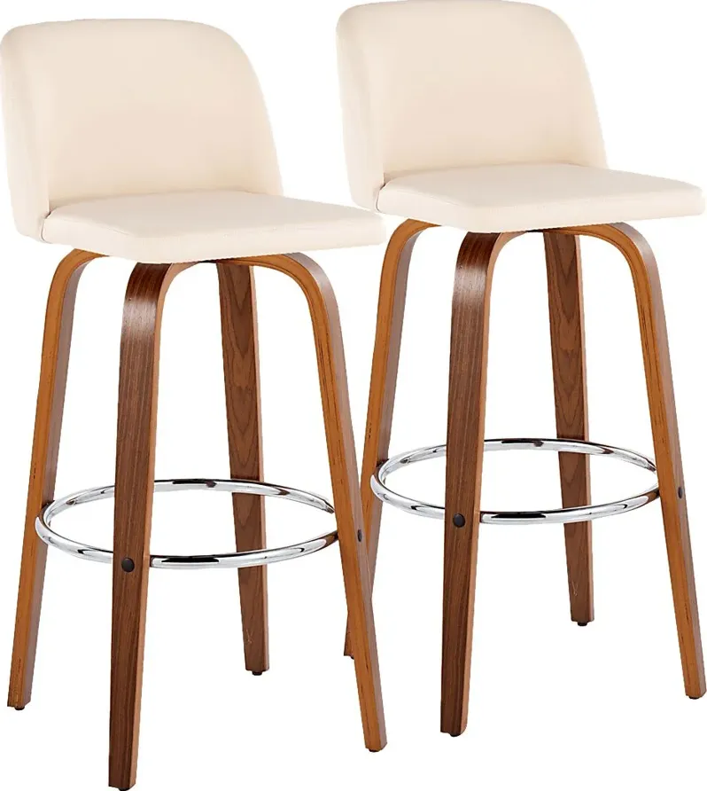 Wymering X Cream Swivel Barstool, Set of 2