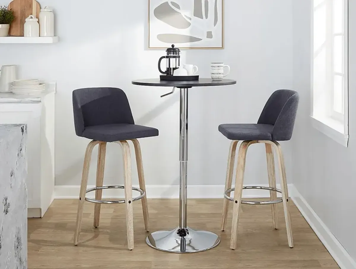 Wymering XII Blue Swivel Barstool, Set of 2