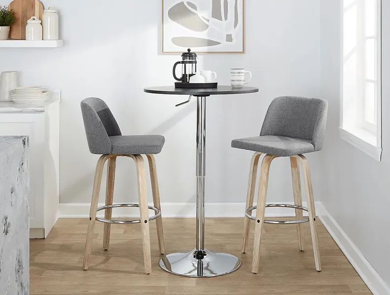 Wymering XII Gray Swivel Barstool, Set of 2