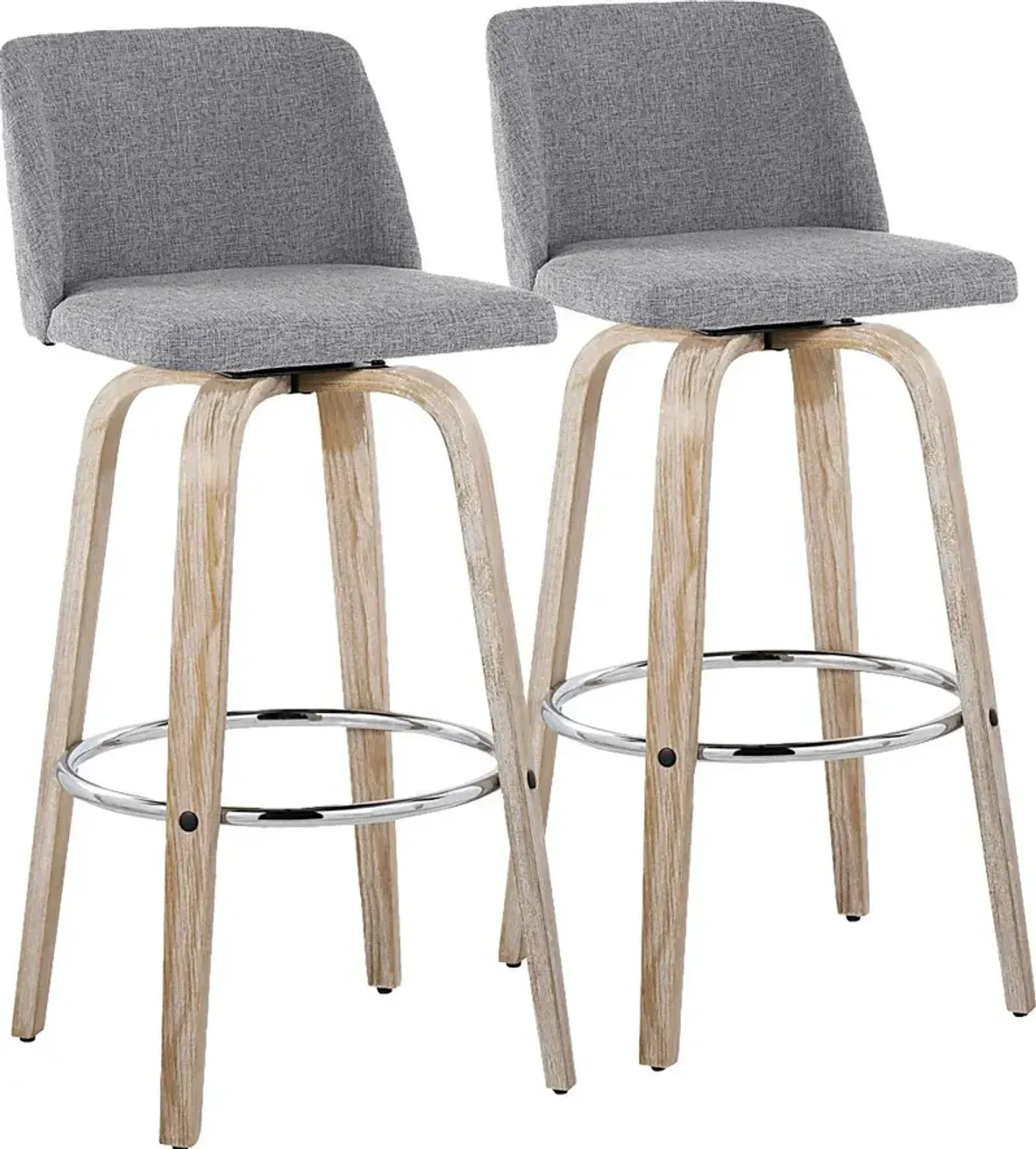 Wymering XII Gray Swivel Barstool, Set of 2