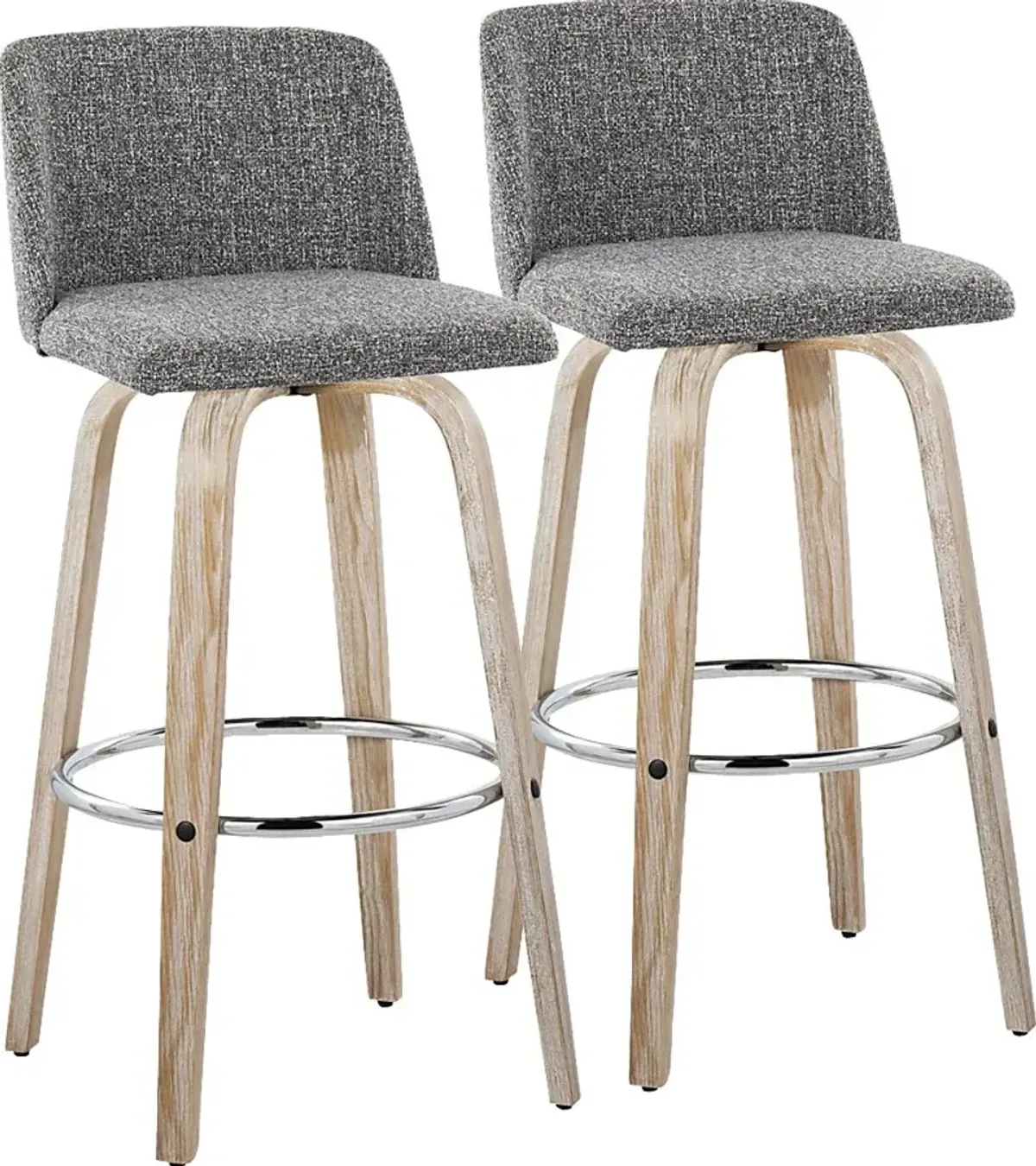 Wymering XII Gray Swivel Barstool, Set of 2