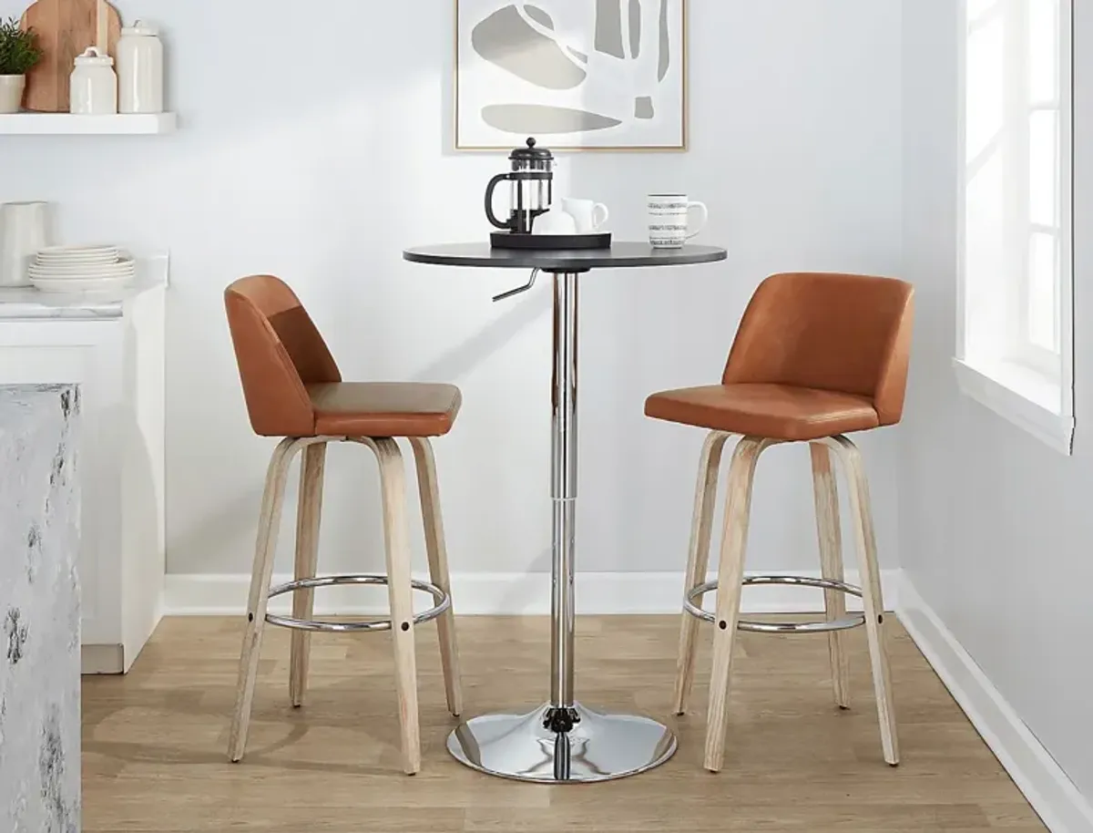 Wymering XIII Camel Swivel Barstool, Set of 2