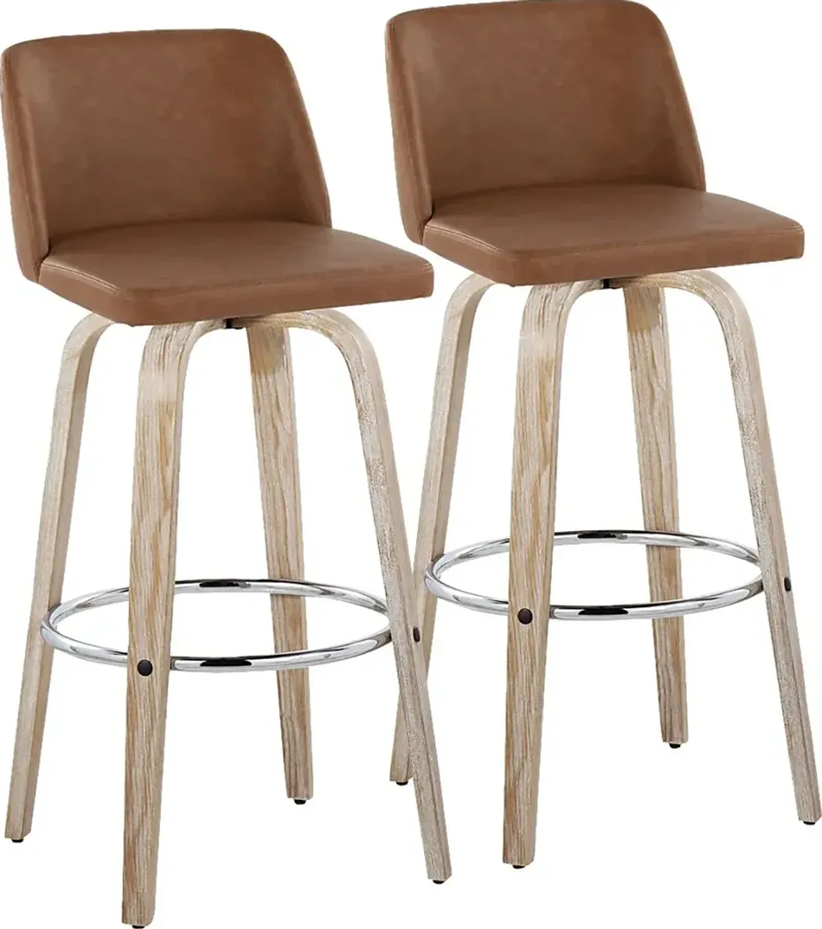 Wymering XIII Camel Swivel Barstool, Set of 2