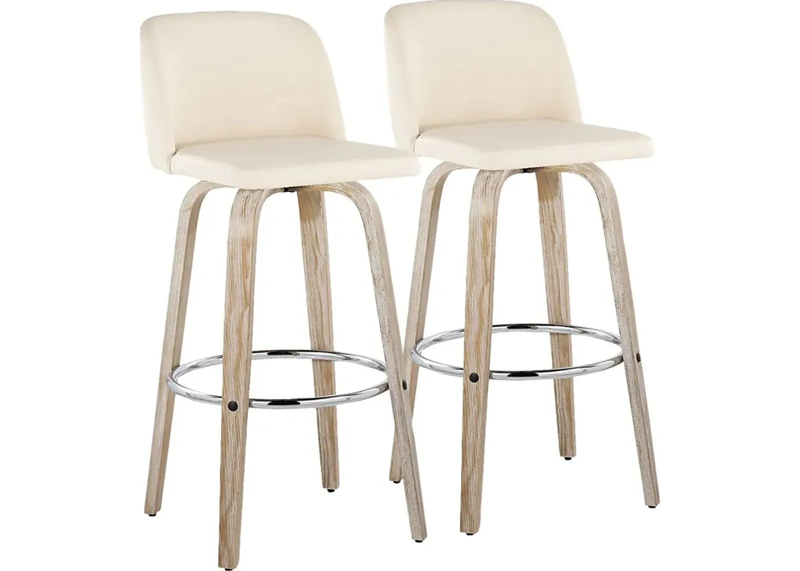 Wymering XIII Cream Swivel Barstool, Set of 2