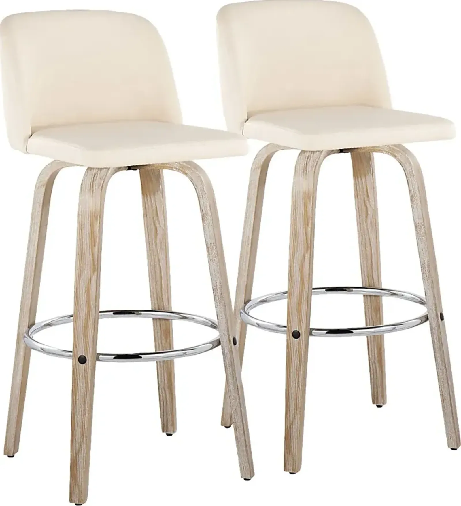 Wymering XIII Cream Swivel Barstool, Set of 2