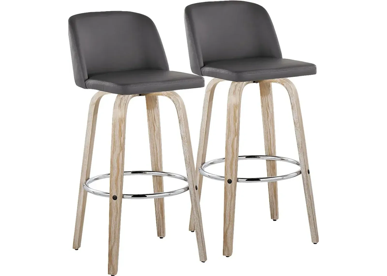 Wymering XIII Gray Swivel Barstool, Set of 2