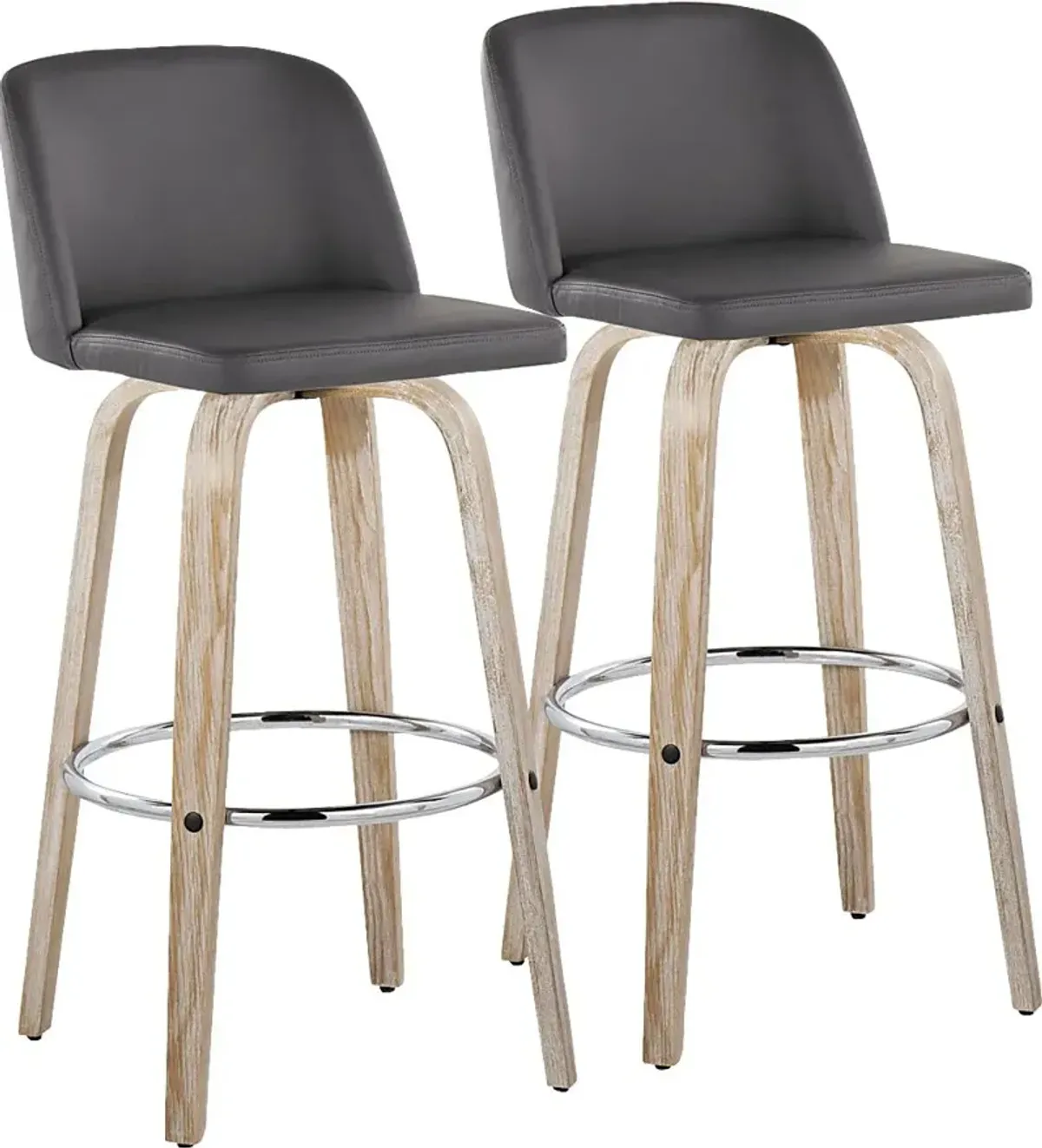 Wymering XIII Gray Swivel Barstool, Set of 2