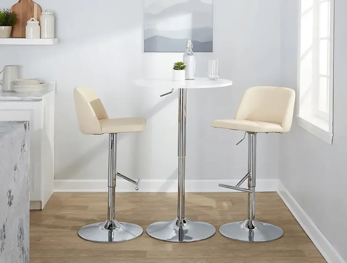 Wymering XV Cream Adjustable Swivel Barstool, Set of 2