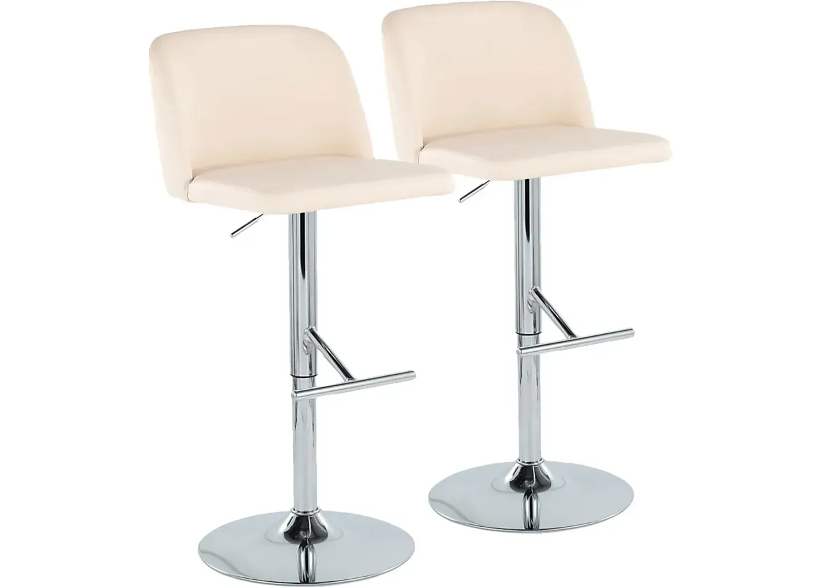 Wymering XV Cream Adjustable Swivel Barstool, Set of 2