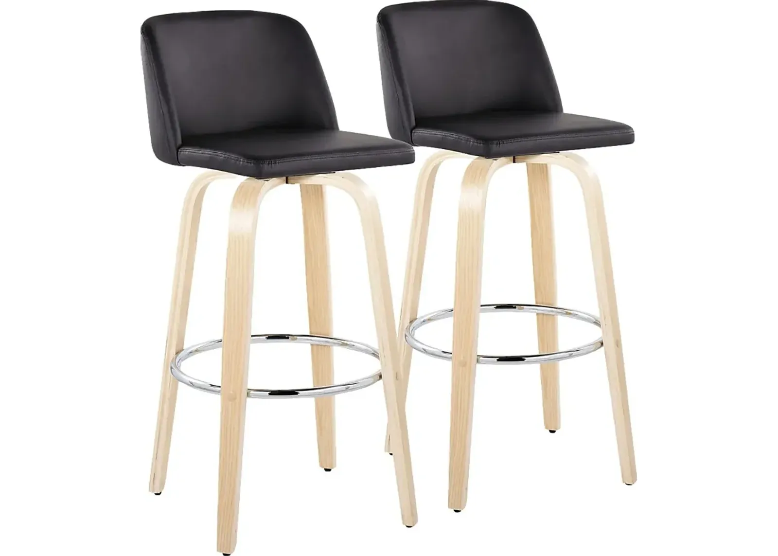 Wymering XVI Black Swivel Barstool, Set of 2