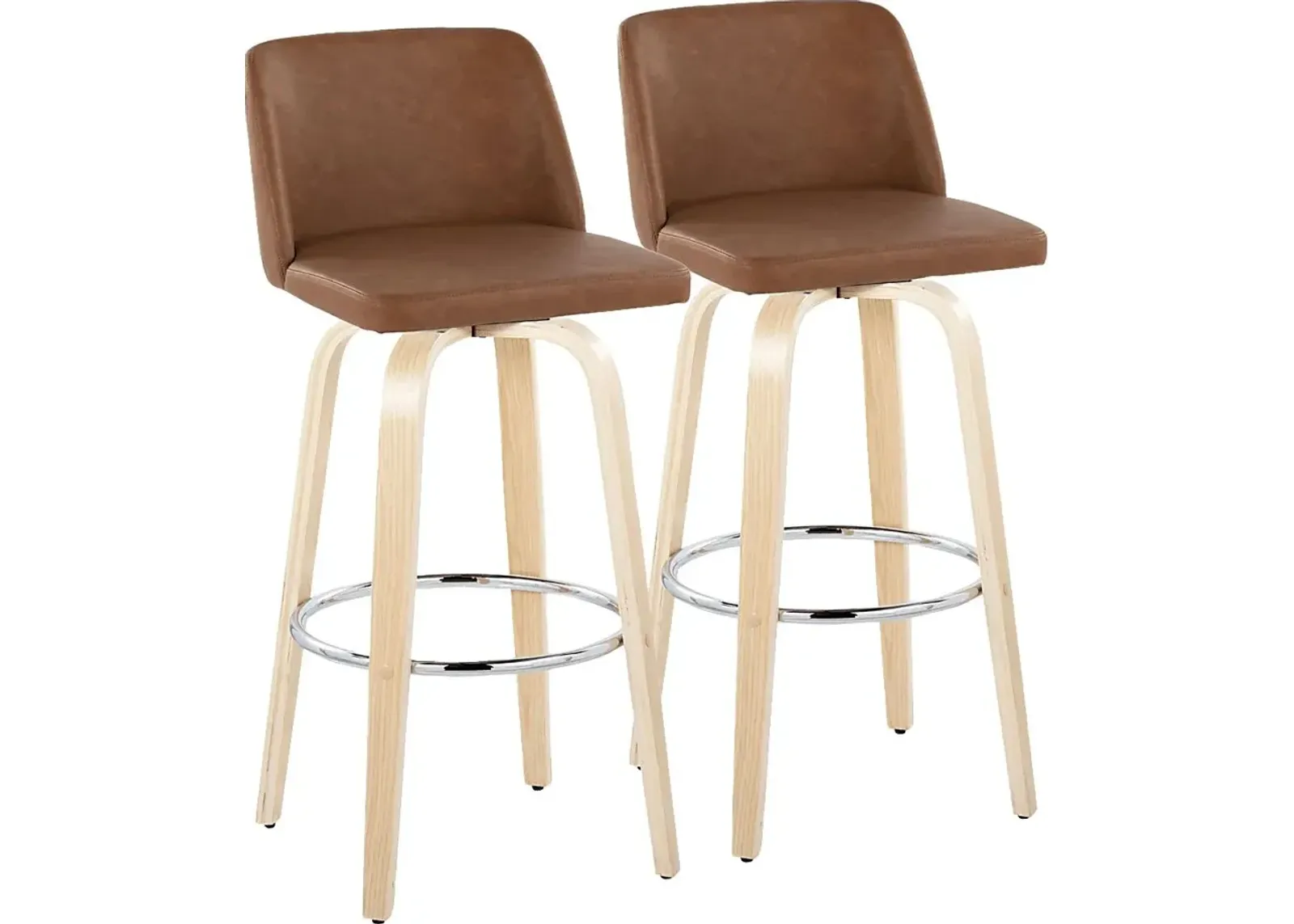 Wymering XVI Camel Swivel Barstool, Set of 2