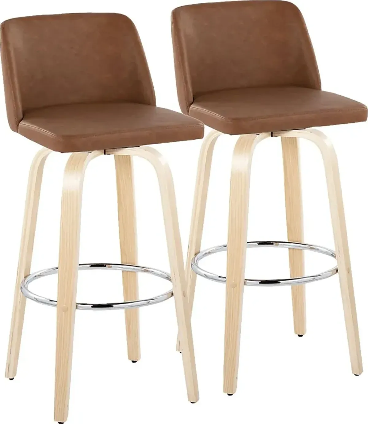 Wymering XVI Camel Swivel Barstool, Set of 2