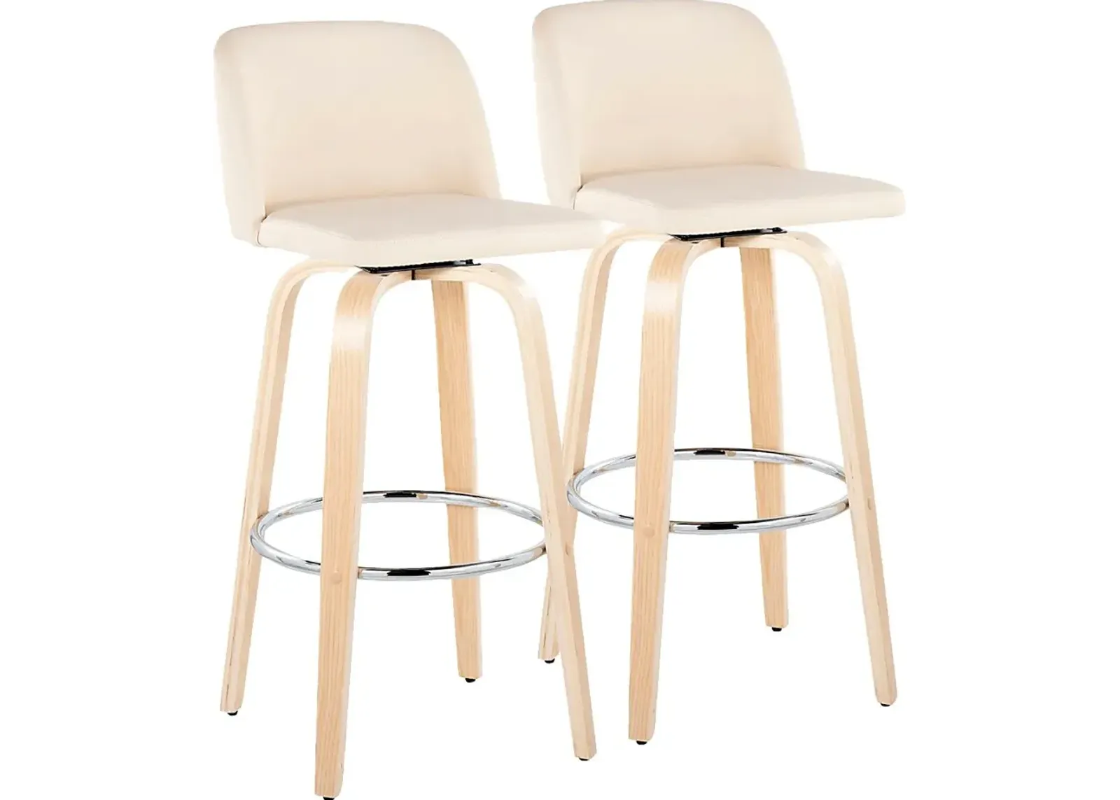 Wymering XVI Cream Swivel Barstool, Set of 2