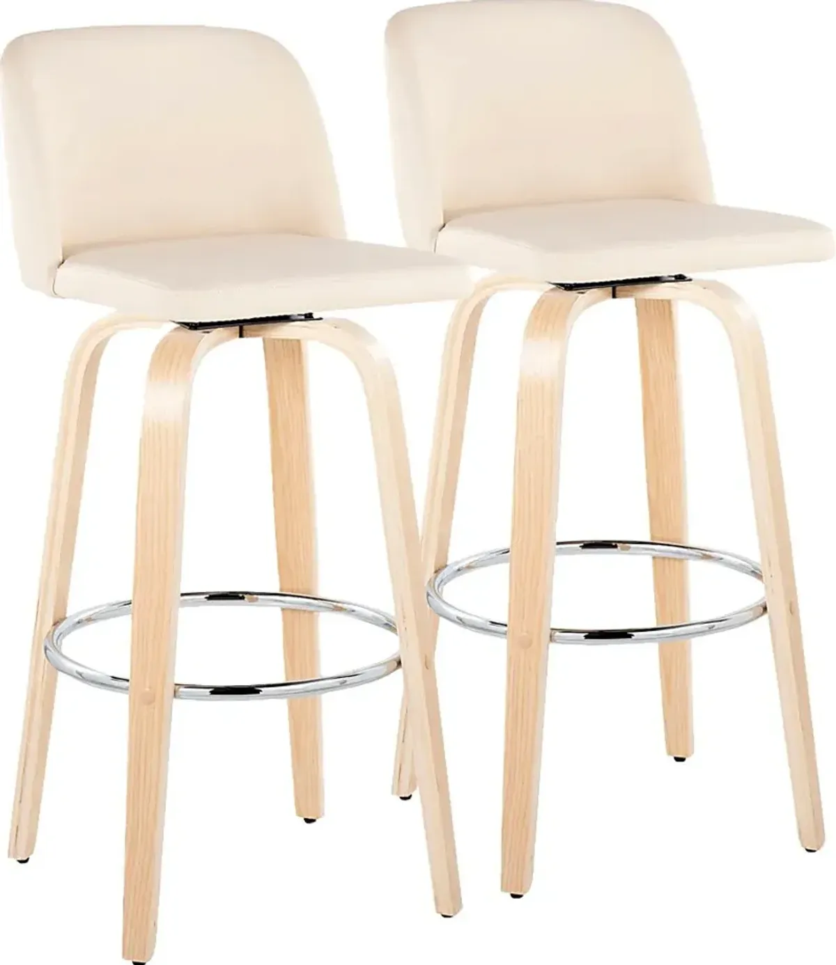 Wymering XVI Cream Swivel Barstool, Set of 2