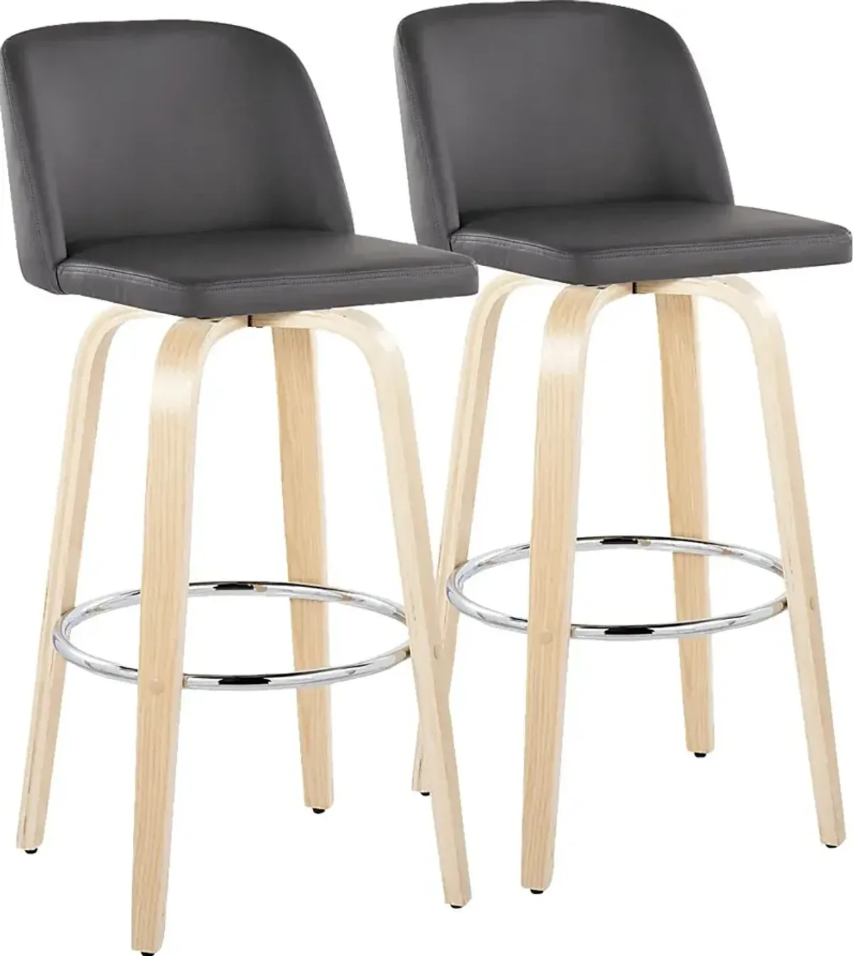 Wymering XVI Gray Swivel Barstool, Set of 2